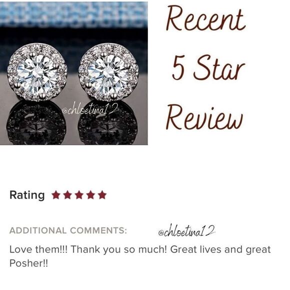 White Gold Round Diamond Halo Stud Earrings - Picture 5 of 5